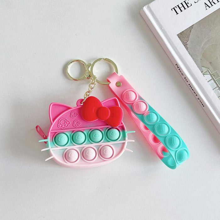 Cartoon creative silicone mini bag rabbit pendant keychain