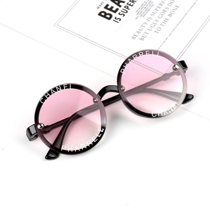 Children's round frame sunglasses English alphabet glasses