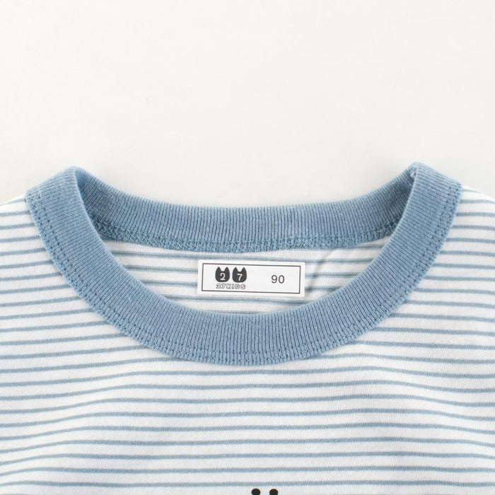 Children's short sleeve T-shirt stripe round neck top