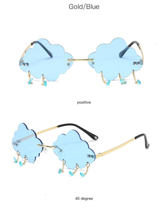 Personality Frameless Cloud Raindrop Sunglasses
