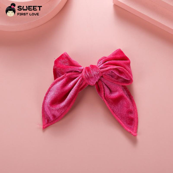 Velvet Bow Dovetail Hairpin Horsetail Clip