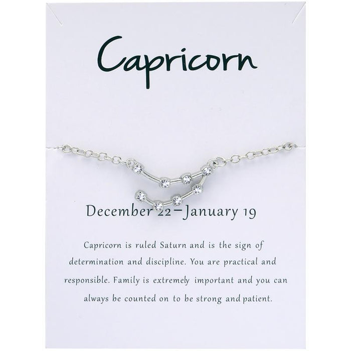 Twelve Constellations Bracelet Rhinestone Card Bracelet