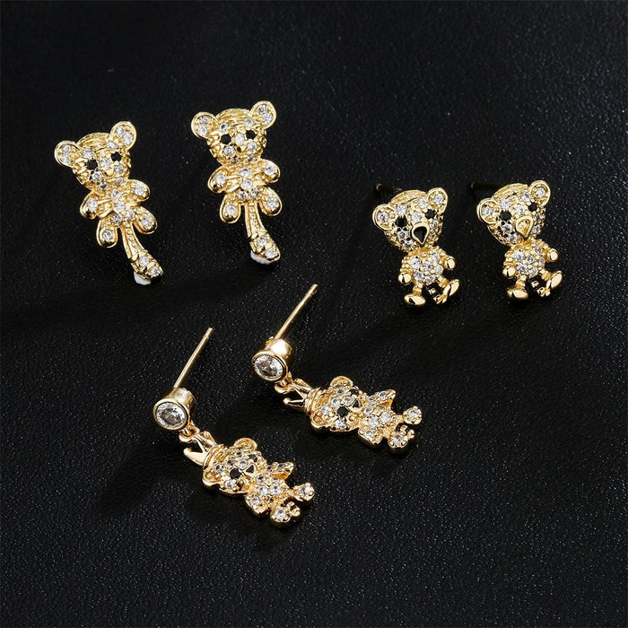 Ins Hot Sale Animal Earrings Gold Color Tiger Earrings