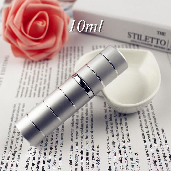 5ML 10ML Travel Aluminum Perfume Atomizer Glass Spray Bottle Empty Refillable Parfume Bottle Portable Metal Sprayer