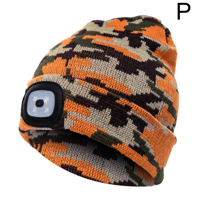 Rechargeable Usb Led Light Keep Warm Beanie