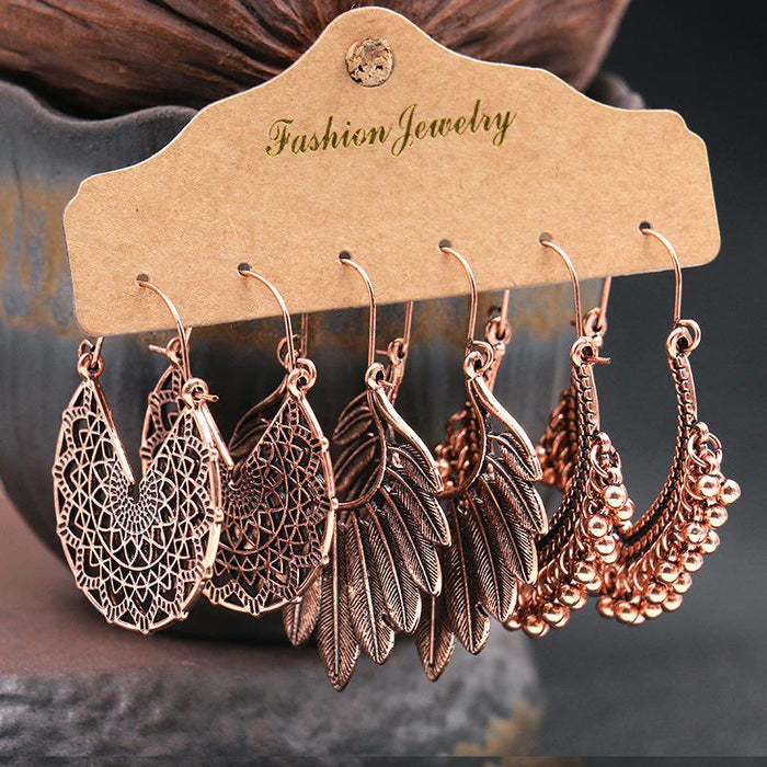 3 pairs/set Earrings Bohemian Style Jewelry X0X36194