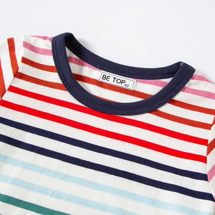 Children's cute striped short sleeve boys' T-shirt