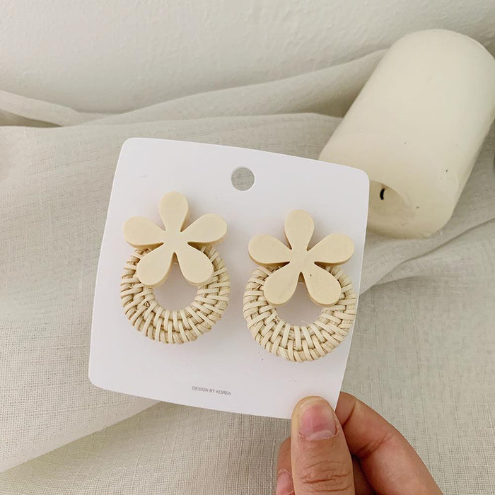 Bohemian Long Handmade Rattan Tassel Earrings