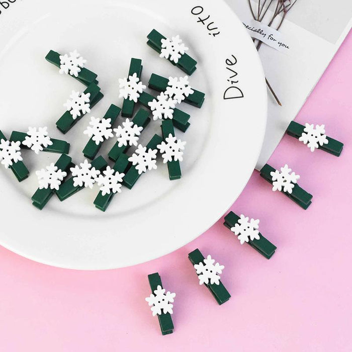 20Pcs/Lot Christmas Tree Elk Goves Wood Clips
