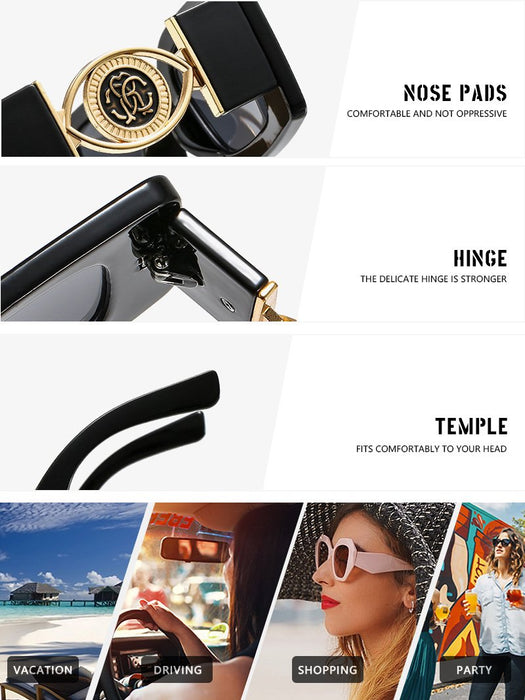 Square small frame metal sunglasses