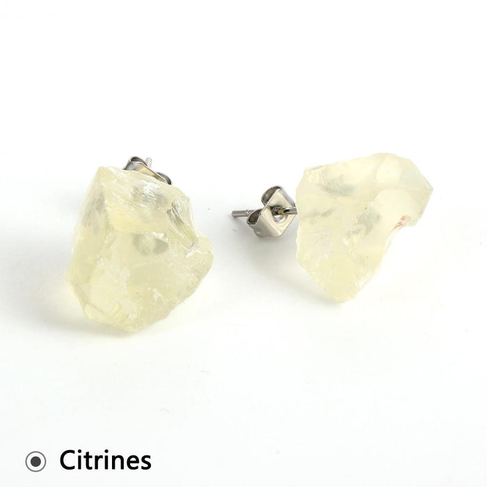 14 Style Irregular Natural Stone Stud Earrings