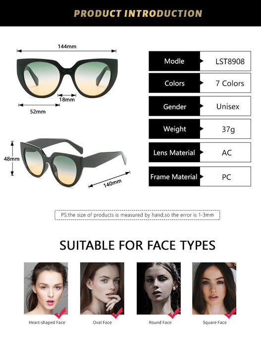 Beautiful cat's Eye Sunglasses with diamond shaped legs