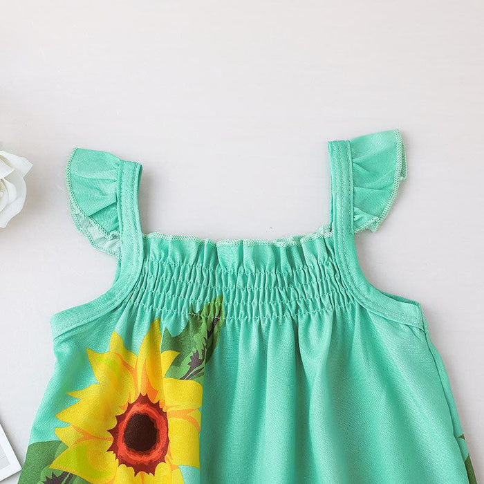 Summer Baby Flower Suspender Jumpsuit