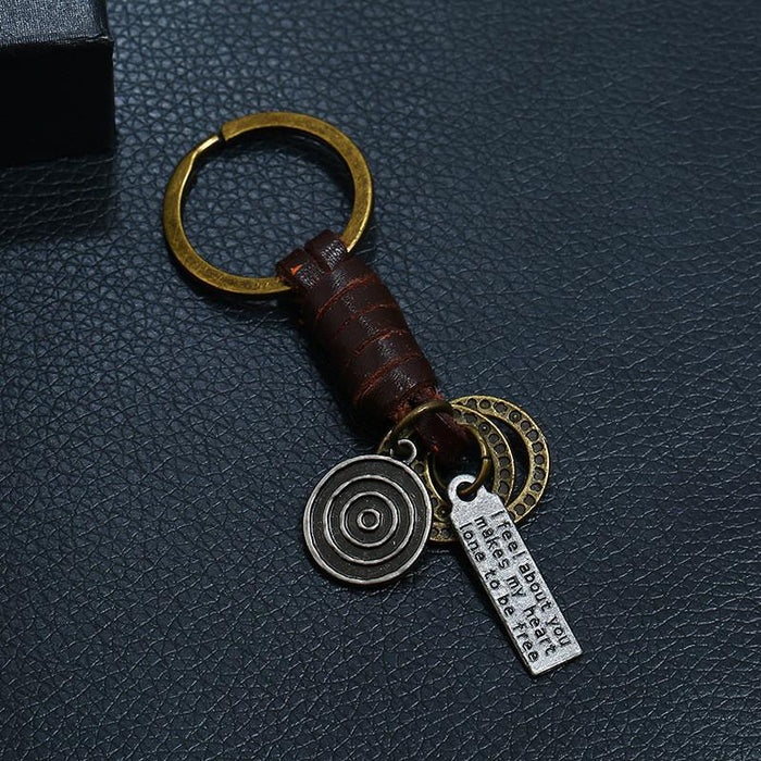 Hand woven Keychains accessories retro versatile leather Keychains pendant accessories