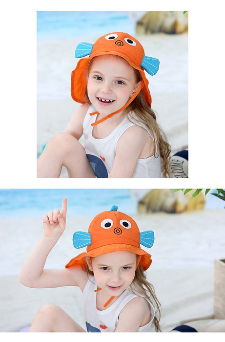 Cartoon Goldfish Cute Outdoor Sunscreen Children's Shawl Hat