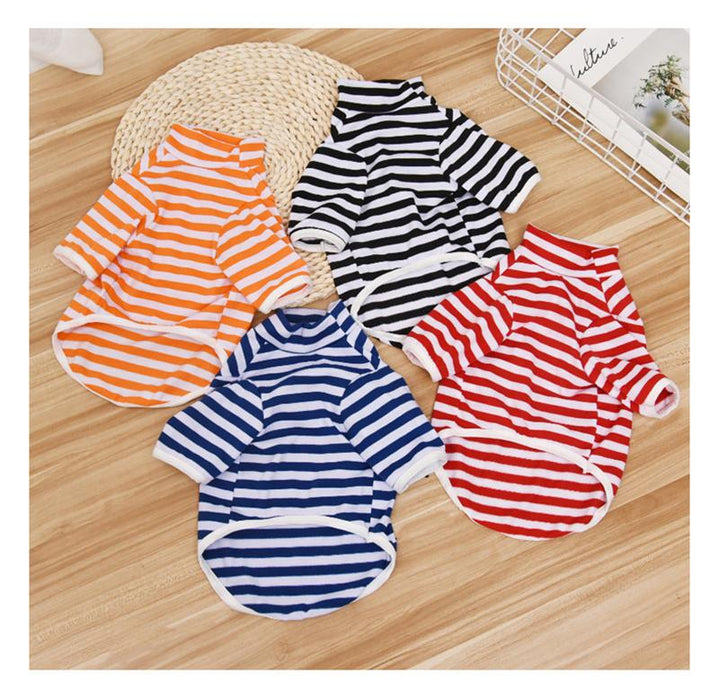 Summer dog clothes small and medium dog pet striped cotton