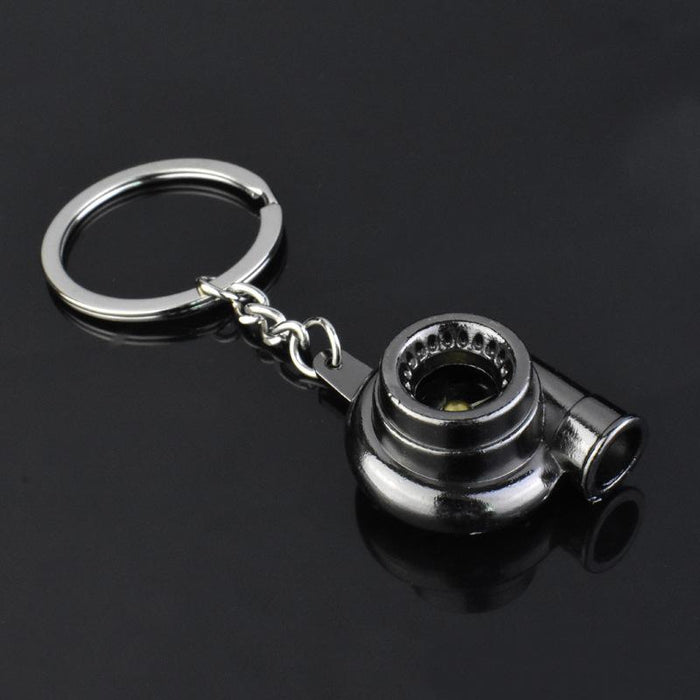 Creative Car Turbocharged Engine Shape Metal Keychain