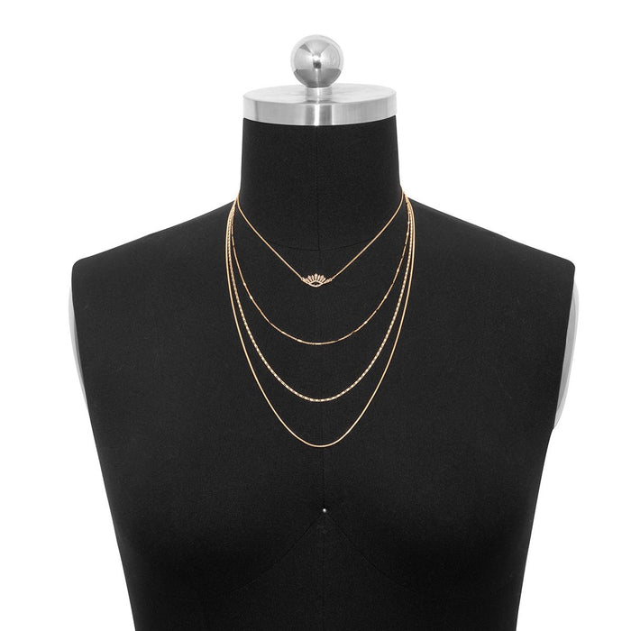 A Small Group of People Wear A Multi-layer Water Wave Snake Bone Chain Necklace with Devil's Eye