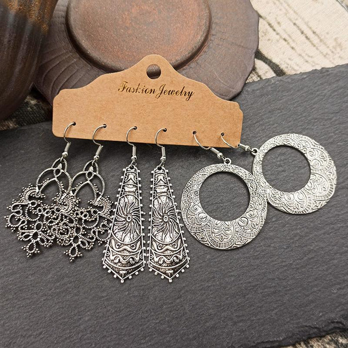 3 pairs/set Earrings Bohemian Style Jewelry X0X36197