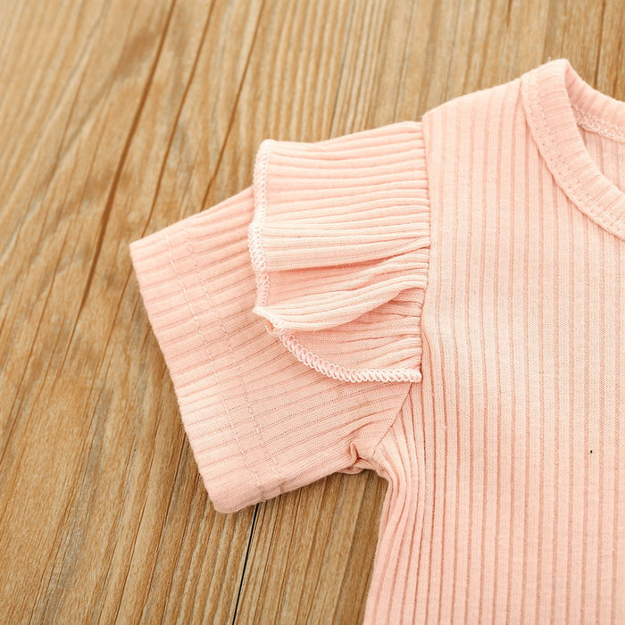 Girls' solid color flower printed briefs