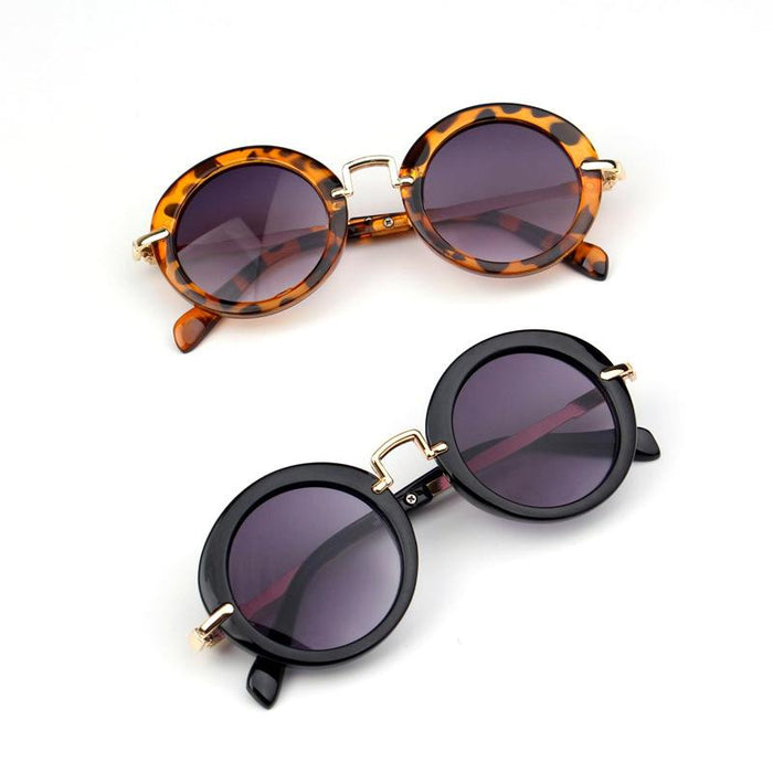 Children's sunglasses and sunglasses retro round frame metal