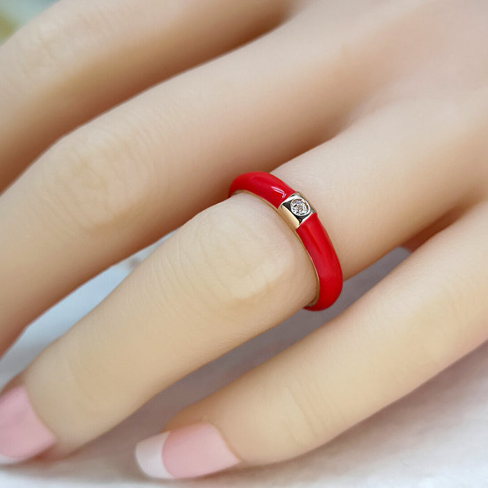 Ins Design Simple Color Oil Dripping Finger Ring