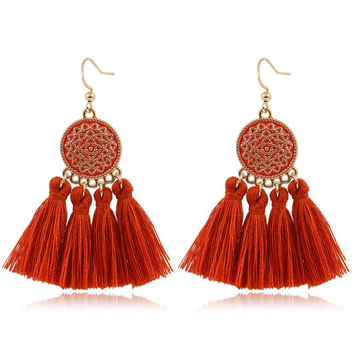 Boho Chic Brilliant Multicolored Tassel Earrings