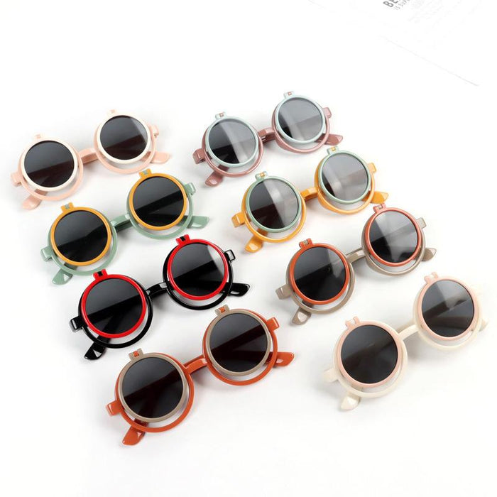 Children's Sunglasses flip round frame glasses