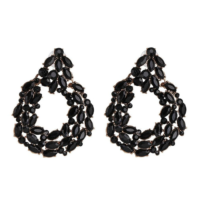 Women's Jewelry Fashion Color Earrings Inlaid Rhinestone