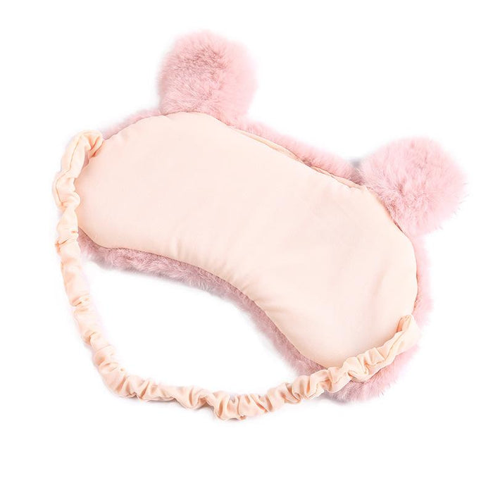 Plush Black Cat Cute Cartoon Rabbit Shade Blindfold Eye Mask