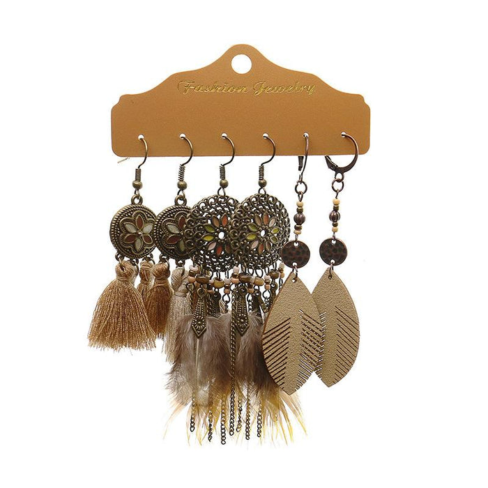 3 pairs/set Earrings Bohemian Style Jewelry X0X36209