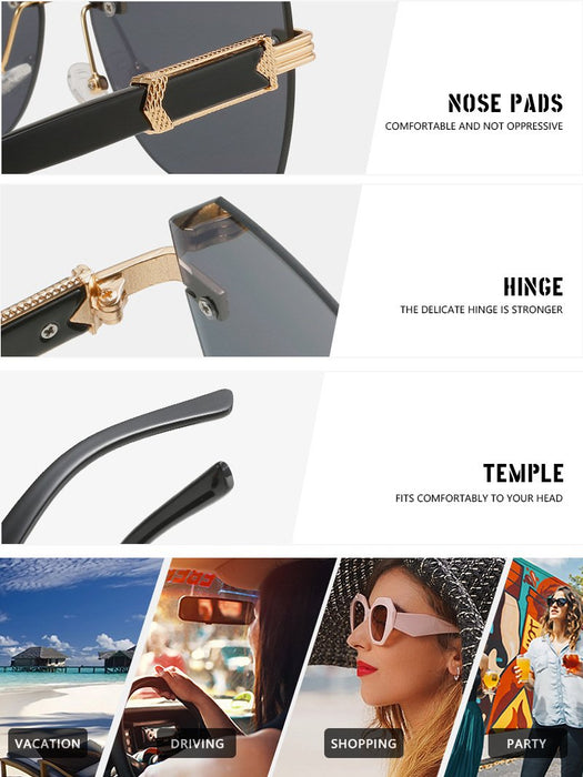 Frameless trimming color Sunglasses