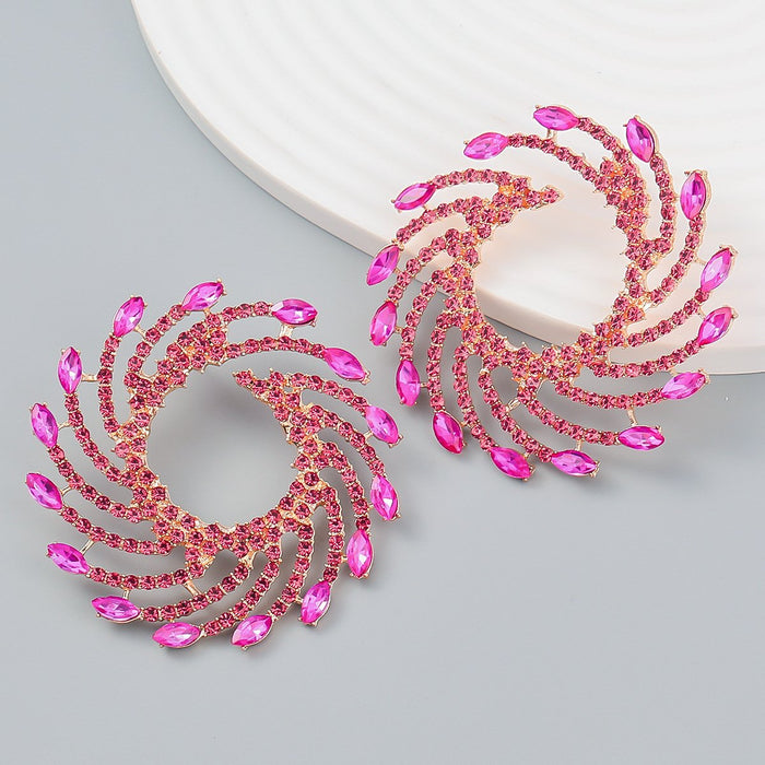 Women's Exaggerated Spiral Alloy Sunflower Earrings
