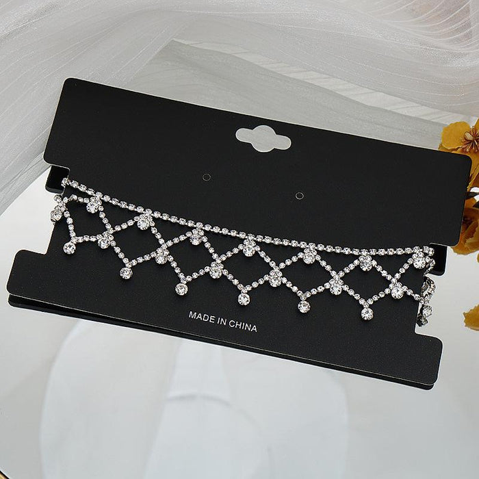 New Exaggerated Design Rhinestone Mesh Women's Necklace Accessories