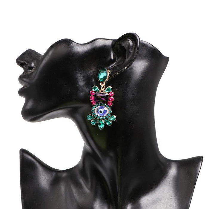 New Fashion Female Earrings and Eye Accessories Inlaid Rhinestone