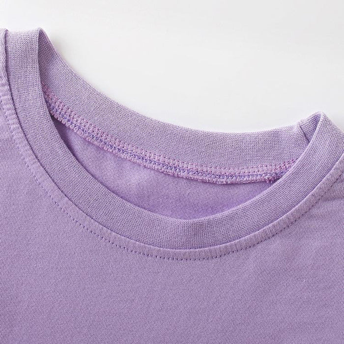 Girls' cartoon cotton short sleeve round neck T-shirt