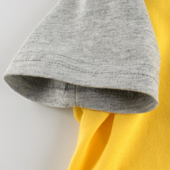 Children's short sleeved T-shirt sleeve solid color no pattern