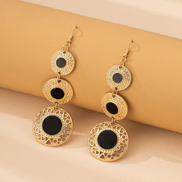 New Women's Retro Personality Geometric Oil Drop Earrings