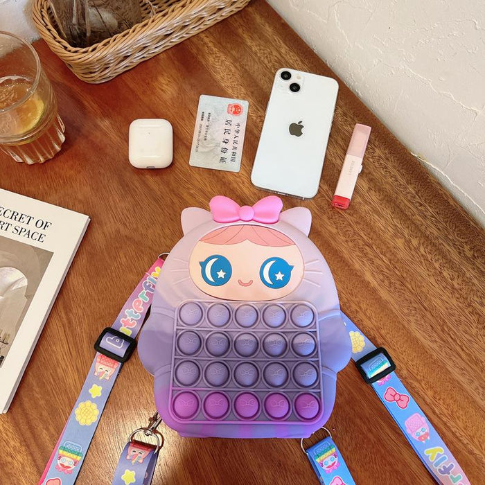 Backpack children's school bag shoulder silicone toys