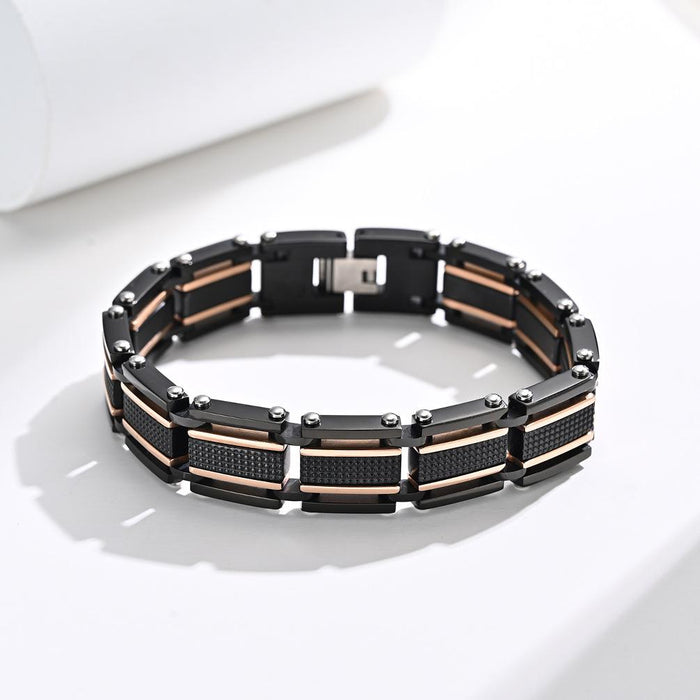 Classic Wide Domineering Titanium Steel Men's Bracelet