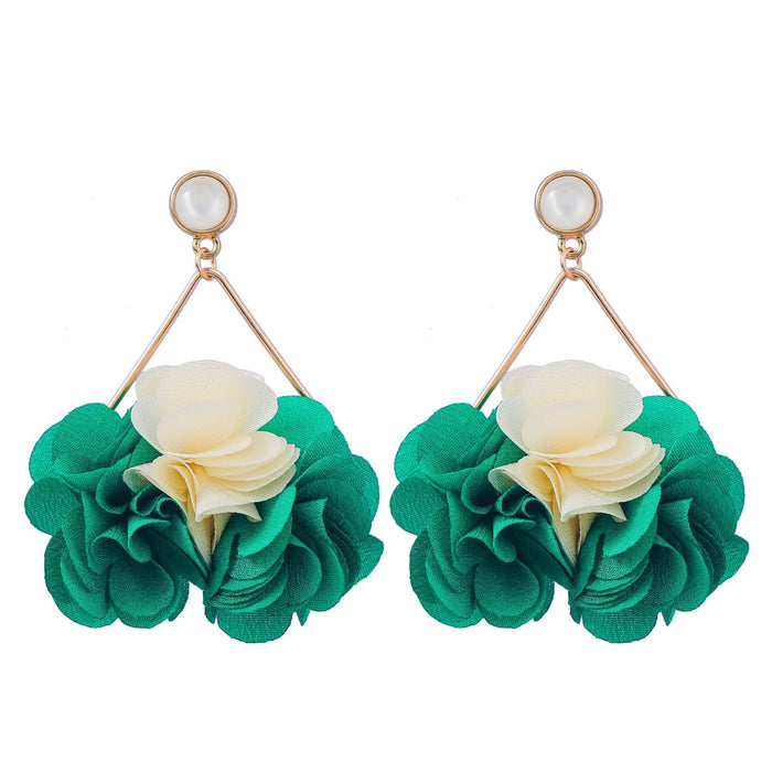 Women's Fashion Multilayer Braided Geometric Floral Earrings