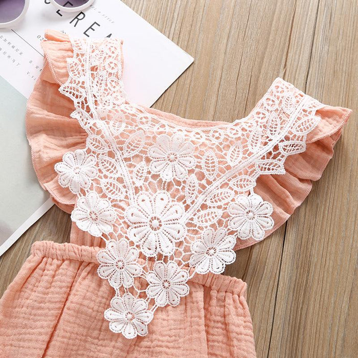 Summer Infant Jumpsuit Back Lace up Romper