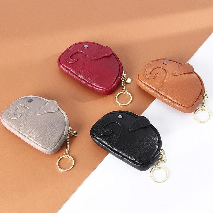 Genuine Leather Cute Elephant Mini Bag Wallet