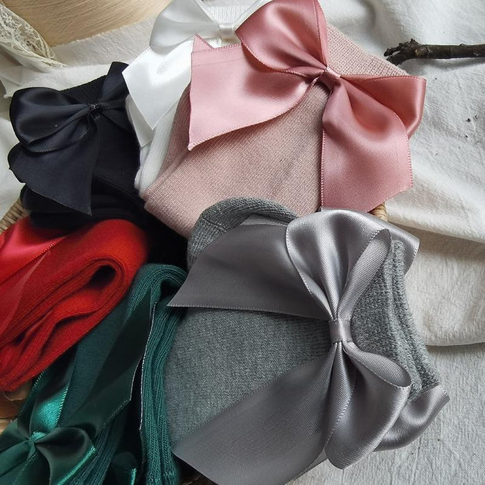 Big Bow Long Soft Cute Kids Christmas Sock