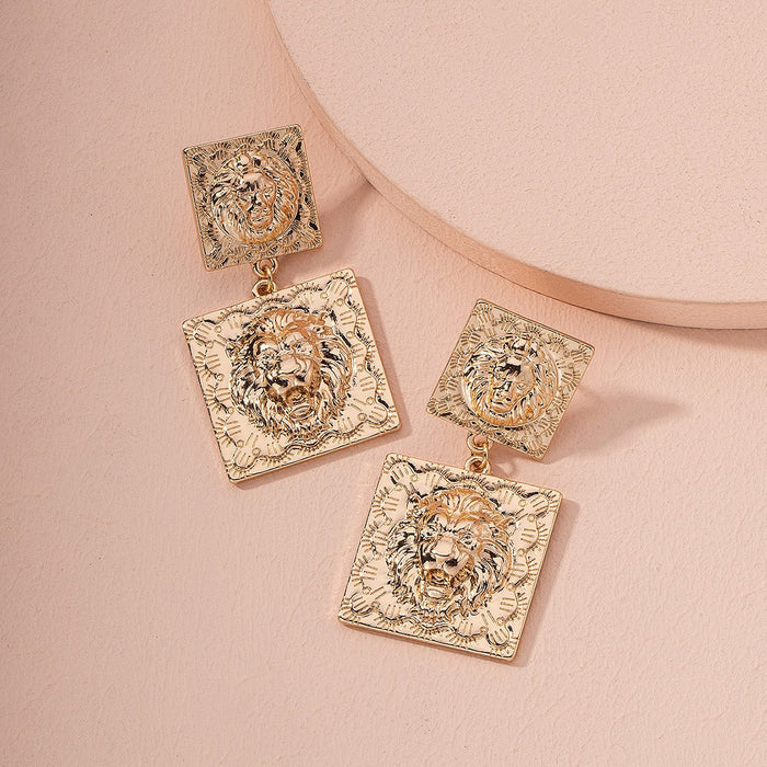 New Lion Relief Baroque Female Earrings