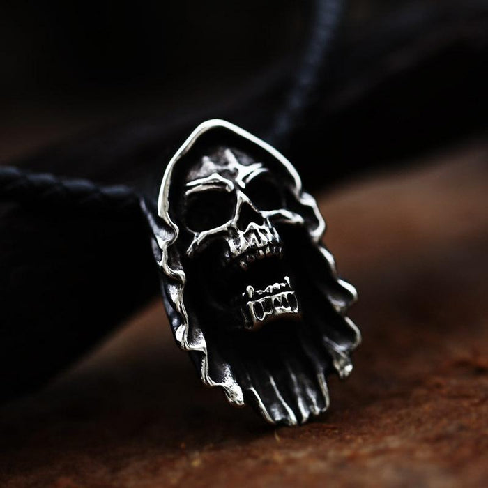 Punk Style Skull Titanium Steel Pendant Men's Necklace Jewelry