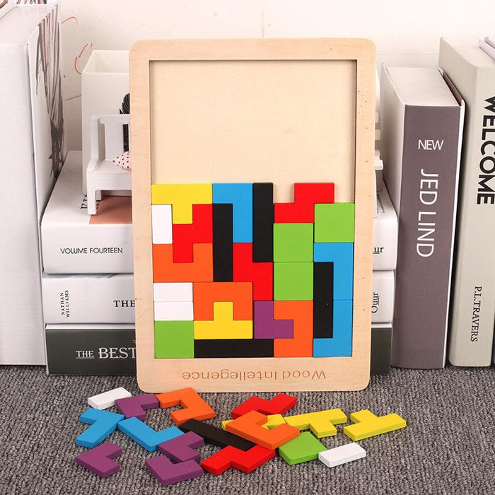 Colorful 3D Puzzle Wooden Tangram Math Toys