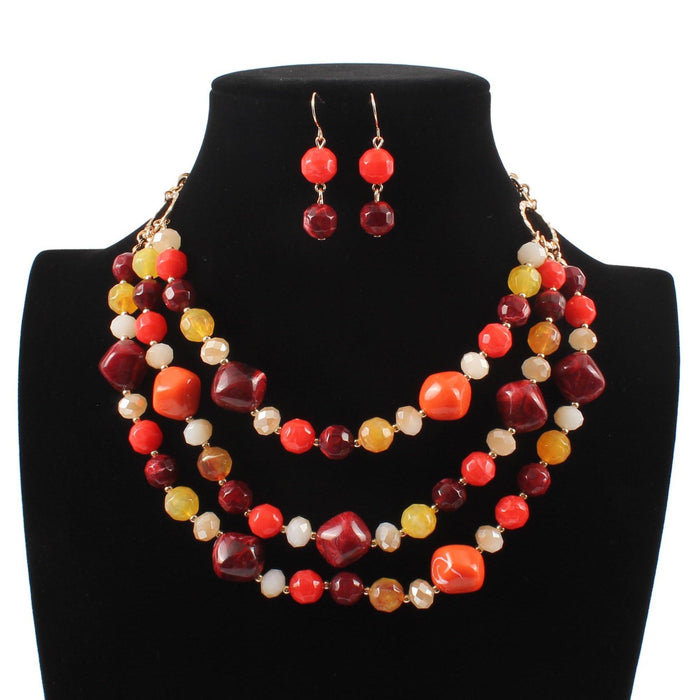 Women's jewelry exaggerated resin multi-layer Necklace accessories