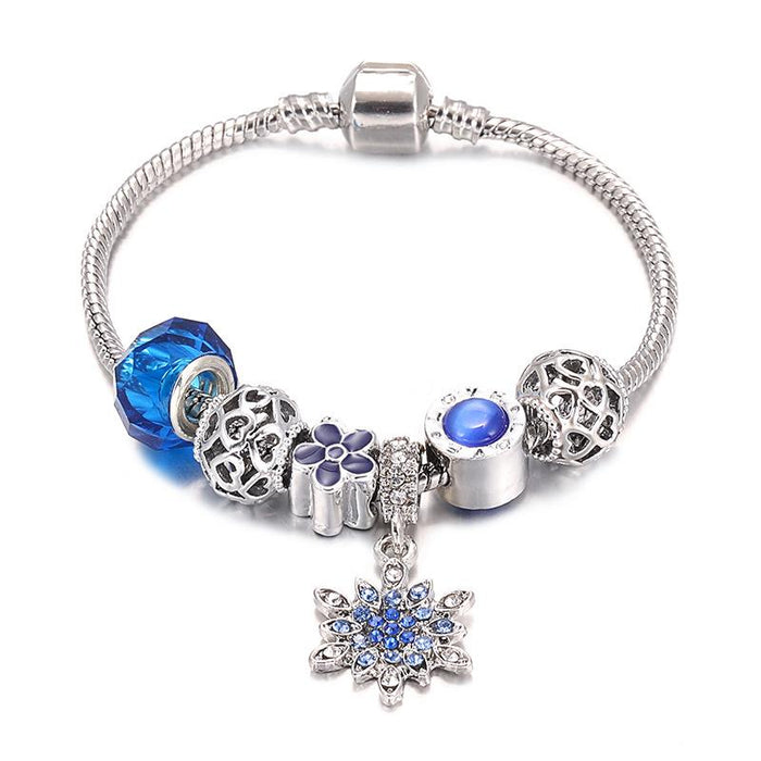 Snowflake pendant glass DIY diamond dripping Bracelet