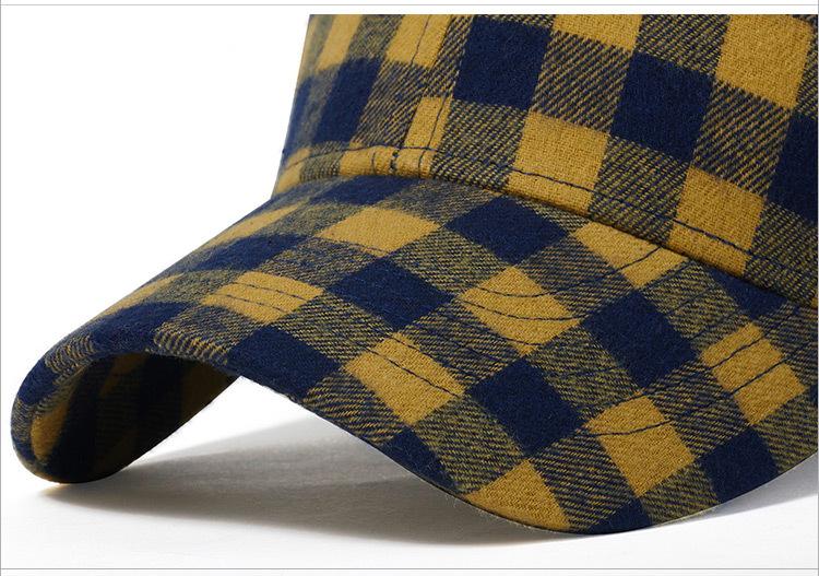 New Plaid Baseball Cap Cotton Sun Hat